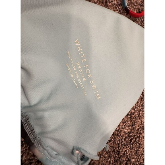 White Fox Swimwear 2 Piece Bathing Suit Multicolored Cheeky Medium EUC - Picture 4 of 5